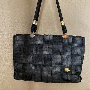 Carabella Italian Woven Black Handbag